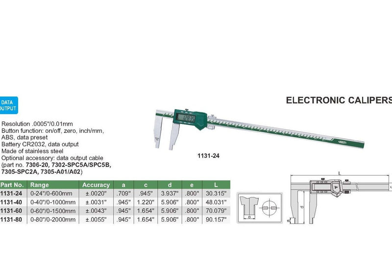 DIGITAL CALIPER - INSIZE 1131-24 0-600mm / 0-24"