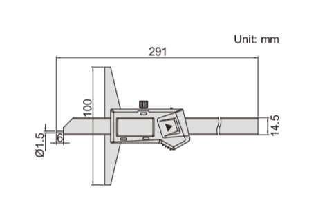 DIGITAL POINT DEPTH GAUGE | 0 - 200mm x 0.01mm | INSIZE 1143-200A