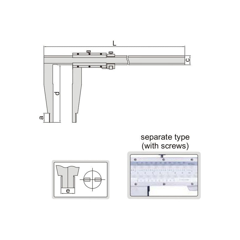 LONG JAW VERNIER CALIPER - INSIZE 1215-642 0-600mm / 0-24"