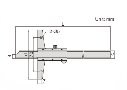 VERNIER DEPTH GAUGE - INSIZE 1247-2001 0-200mm