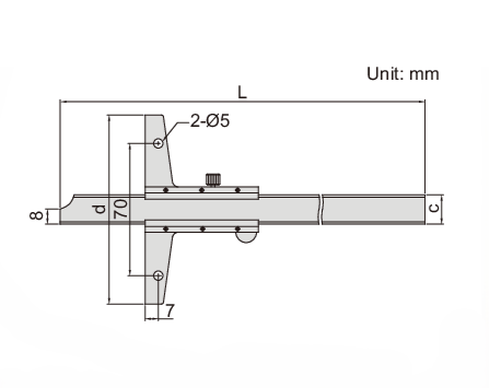 VERNIER DEPTH GAUGE - INSIZE 1247-3001 0-300mm