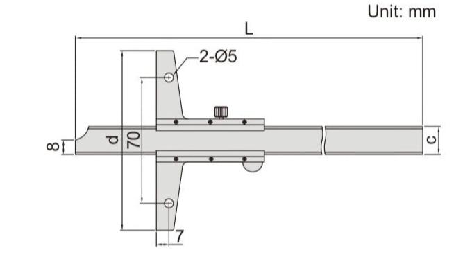 VERNIER DEPTH GAUGE - INSIZE 1247-1501 0-150mm