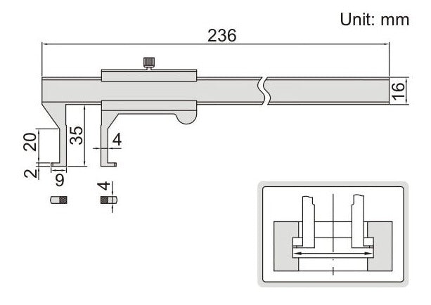 INSIDE GROOVE VERNIER CALIPER - 1262-150A