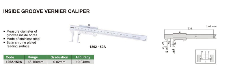 INSIDE GROOVE VERNIER CALIPER - 1262-150A