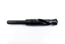 Side view of a 13/16" HSS reduced shank drill bit, showing the shank and pointed drill tip.