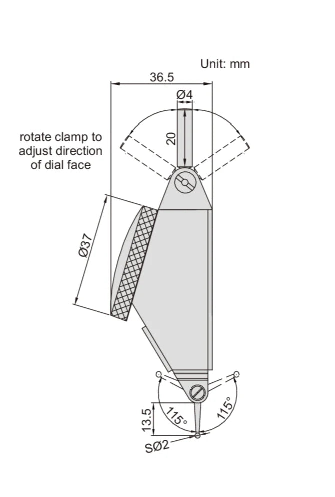 Insize Large Range Dial Test Indicator Range Series 2386-16A