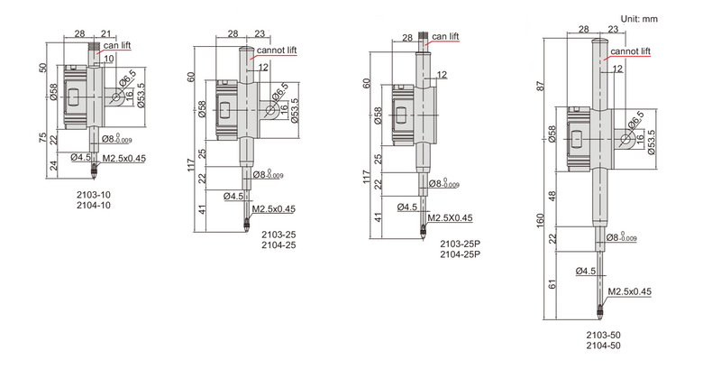 DIGITAL TRAVEL INDICATOR - INSIZE 2103-25 25.4mm / 1"