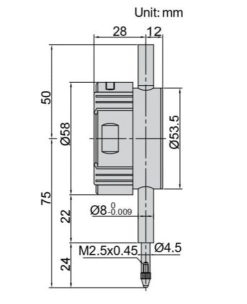 BORE GAUGE DIGITAL INDICATOR - INSIZE 2108-10F 12.7mm / 0.5"