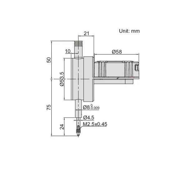 DIGITAL INDICATOR - INSIZE 2118-10 12.7mm / 0.5" (Back Plunger Style)