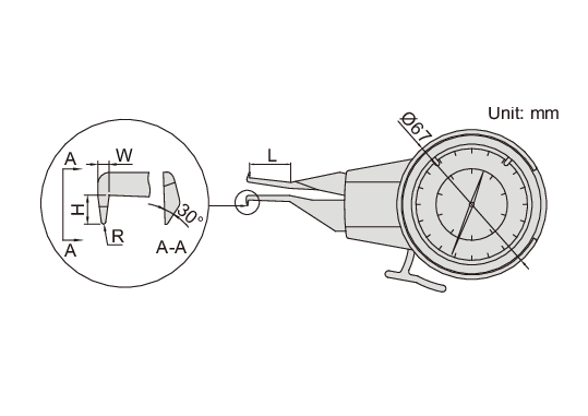 INTERNAL DIAL CALIPER GAUGE - INSIZE 2222-15 5-15mm