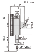 DIAL INDICATOR - INSIZE 2301-10 10mm (Lug Back)