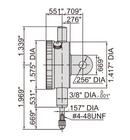 COMPACT DIAL INDICATOR - INSIZE 2304-015 0.1"