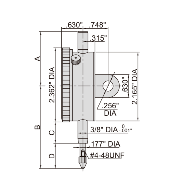 DIAL INDICATOR | 0 - 2" x 0.005" | INSIZE 2307-205