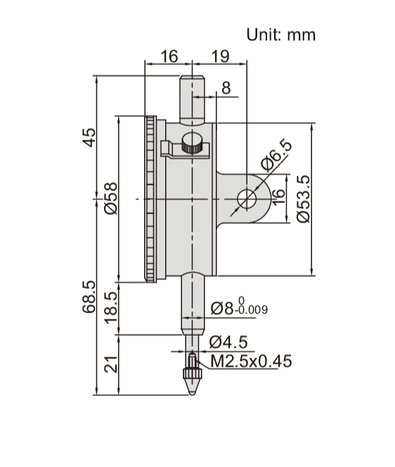 DIAL INDICATOR - INSIZE 2308-10A 10mm