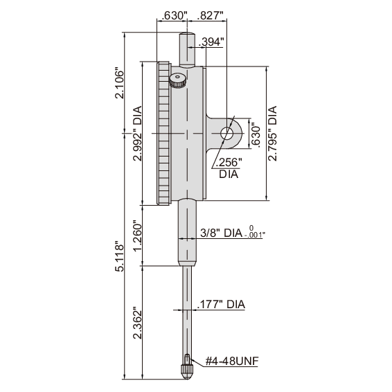 LARGE FACE DIAL INDICATOR | 0 - 2" x 0.001" | INSIZE 2312-2