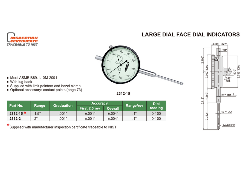 LARGE FACE DIAL INDICATOR | 0 - 2" x 0.001" | INSIZE 2312-2