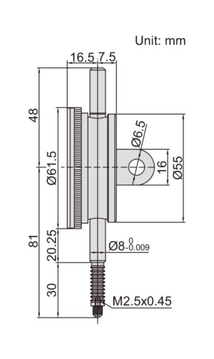 WATERPROOF DIAL INDICATOR - INSIZE 2324-10 10mm