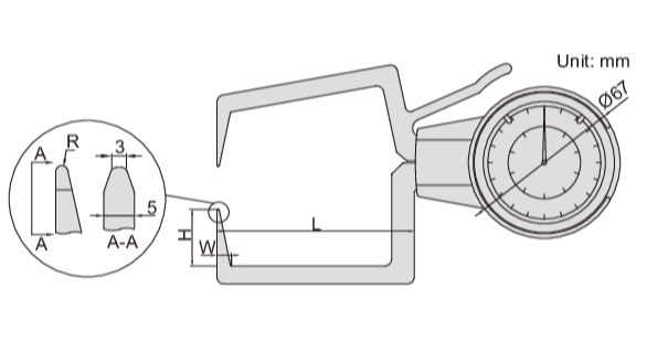 EXTERNAL DIAL CALIPER GAUGE | 10 - 30mm x 0.1mm | INSIZE 2333-301