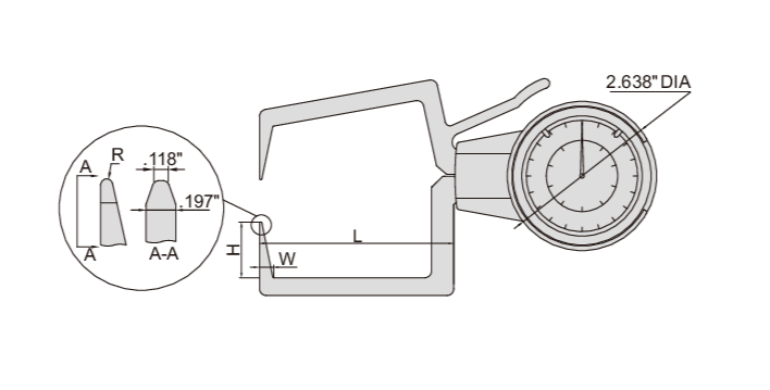 EXT DIAL CALIPER GAUGE .4-1.2" - 2333-E121