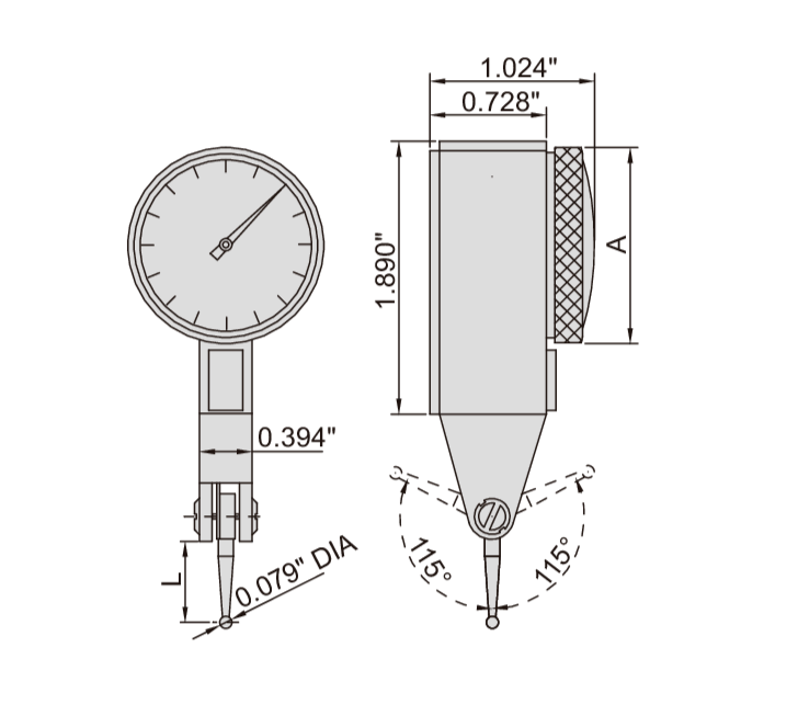 DIAL TEST INDICATOR | 0.03" x 0.0005" | INSIZE 2381-35