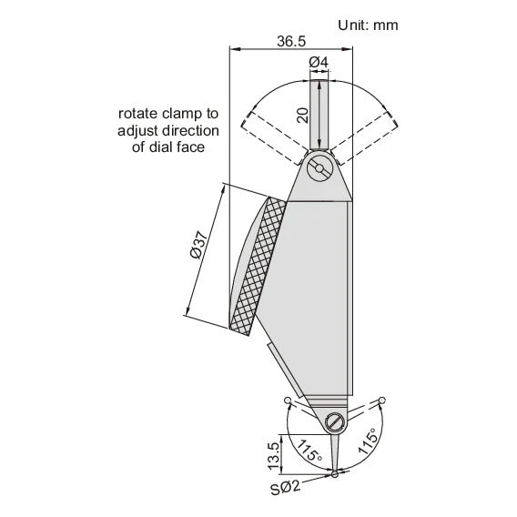 LARGE RANGE DIAL TEST INDICATOR - 2386-16A