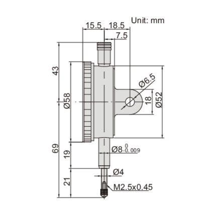 PRECISION DIAL INDICATOR | 0 - 1mm x 0.001mm | INSIZE 2830-1