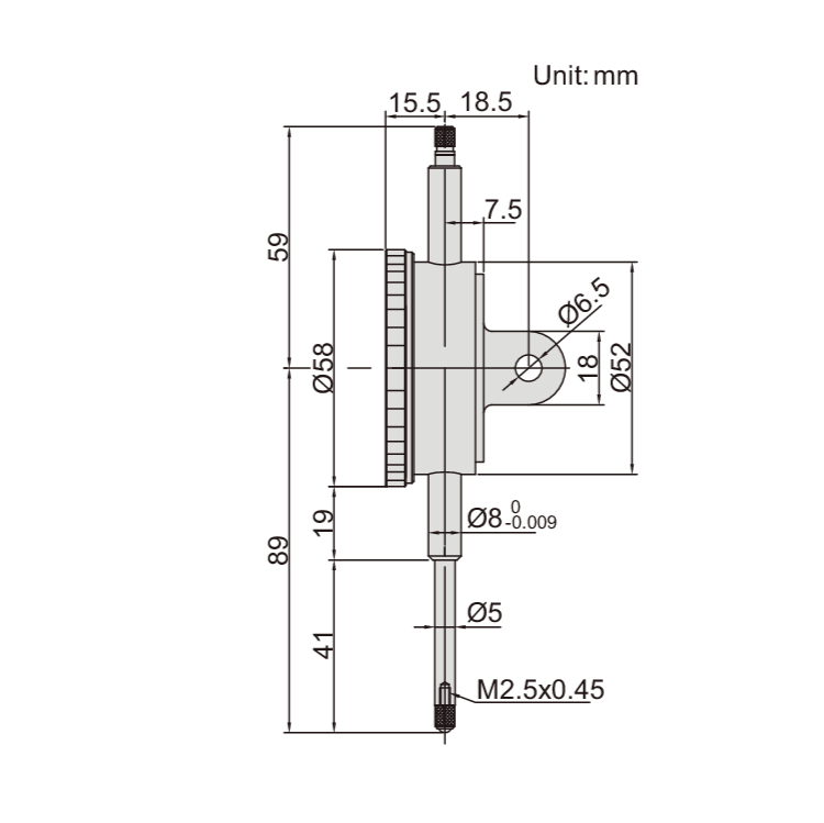 DIAL INDICATOR - Insize 2889-30 30mm (Long Stroke)