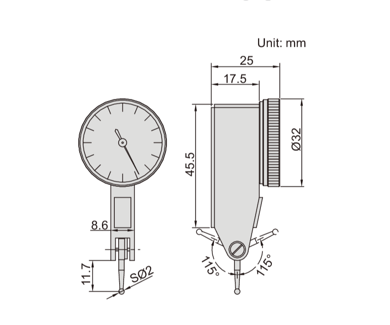 DIAL TEST INDICATOR | 0.8mm | INSIZE 2895-08