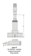 THREE POINT INTERNAL MICROMETER | 62 - 75mm | INSIZE 3227-75