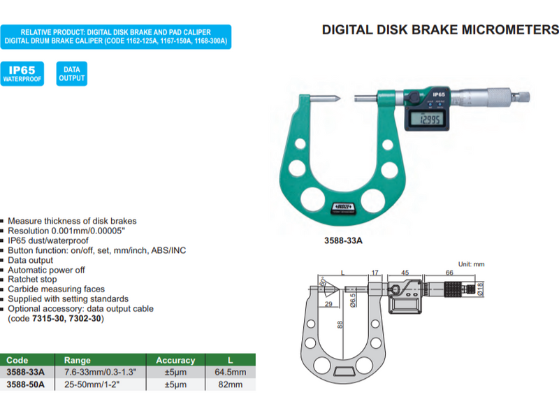 DIG DISC BRAKE MIC 25-50MM - 3588-50A