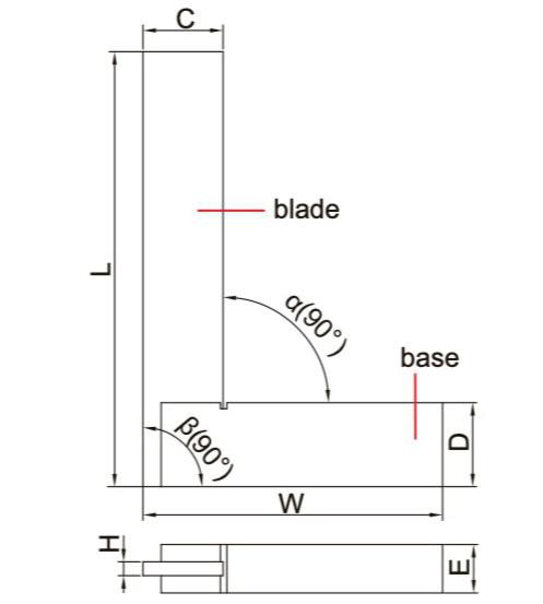 MACHINIST SQUARE - INSIZE 4707-75 75X50mm