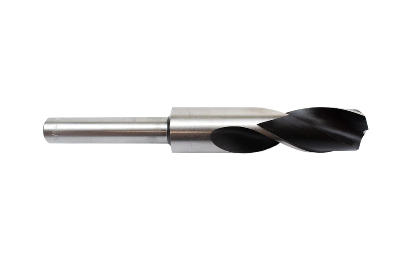 Side view of a 55/64" HSS reduced shank drill bit, showing the shank and pointed drill tip.
