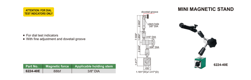 MINI MAGNETIC STAND 88LBF - INSIZE 6224-40E