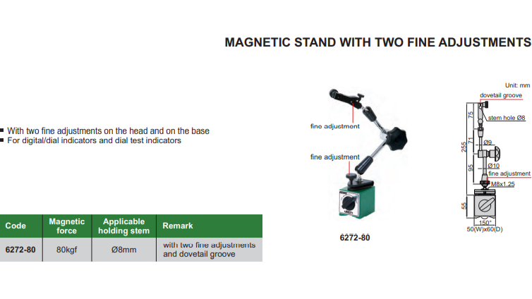 MAG STAND W/FINE ADJUST - 6272-80