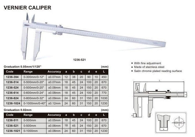 VERNIER CALIPER - INSIZE 1236-1024 1000mm