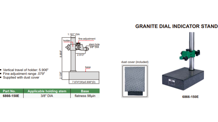 GRANITE DIAL INDICATOR STAND - 6866-150E