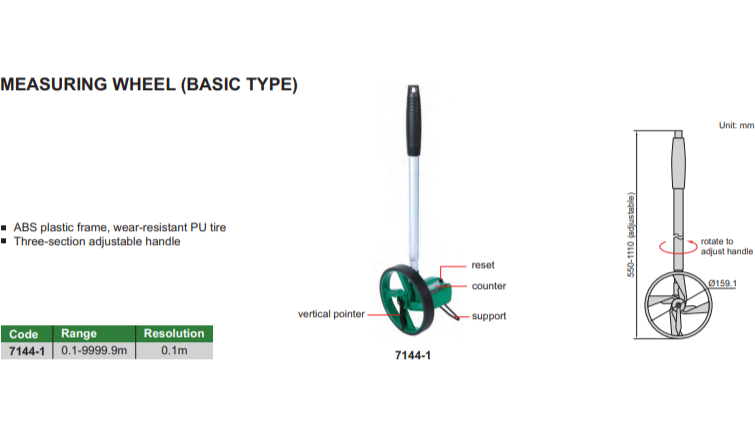 MEASURING WHEEL 0.1-9999.9M - 7144-1