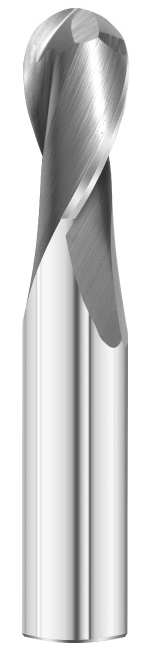 SHORT SERIES BALL NOSE SLOT DRILL - Best Carbide 3/16" (2 Flute, Uncoated)