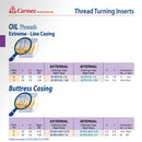 Carmex External Right Hand Buttress Casing Thread Turning Insert 5 TPI / 22 ER 5 BUT 0.75 MXC