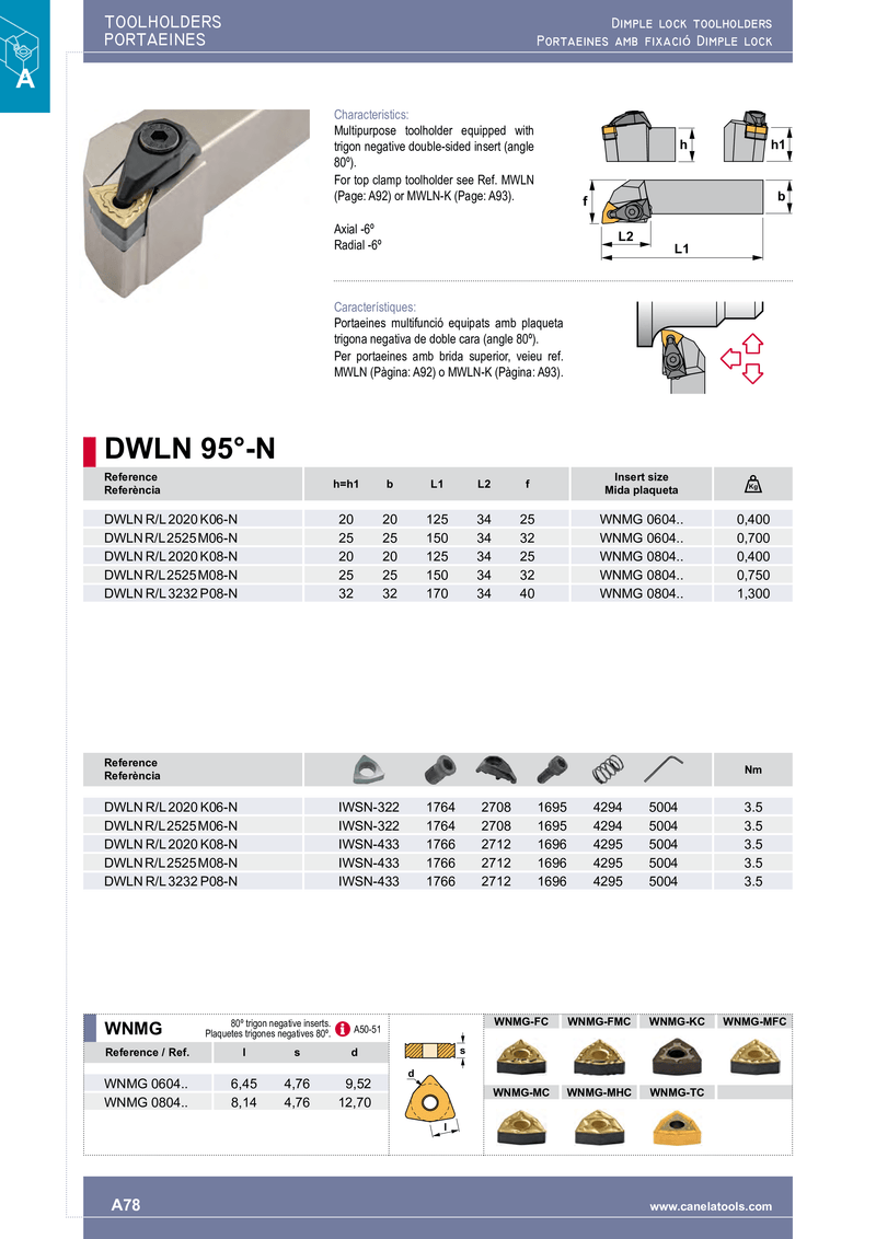 Tool Holder DWLNL2020K08