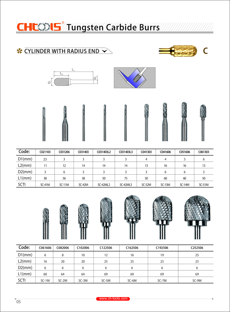 METRIC CARBIDE BURR - CH Tools 10mm SC3M