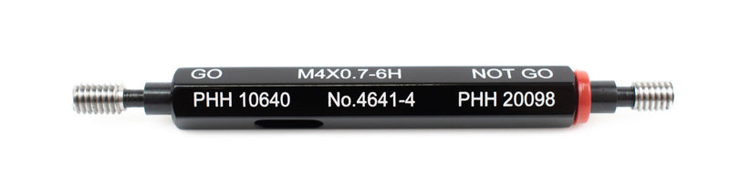 M4 x 0.7 Thread Plug Gauge, Item No. 4641-4, featuring Go and No-Go gauges for quick and reliable internal thread checking