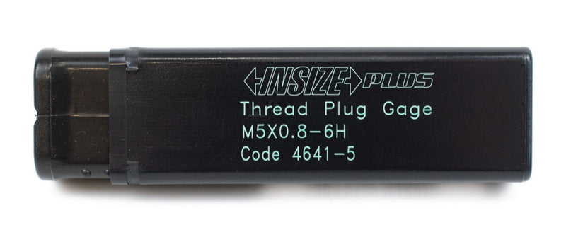M5 x 0.8 Thread Plug Gauge, Item No. 4641-5, shown in a protective case, ready for use in mechanical and engineering industries.
