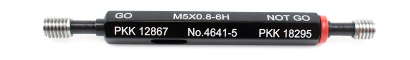 M5 x 0.8 Thread Plug Gauge, Item No. 4641-5, designed for accurate measurement of internal threads with Go and No-Go gauges.