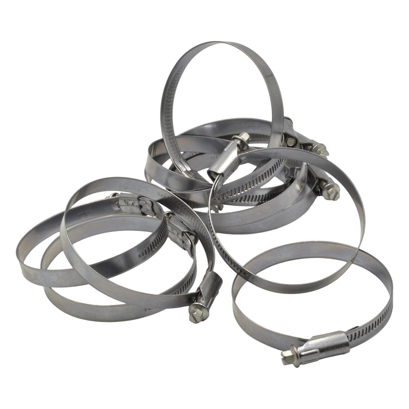 10 Piece Norma 304 Stainless Steel 70-90mm Worm Drive Hose Clamp