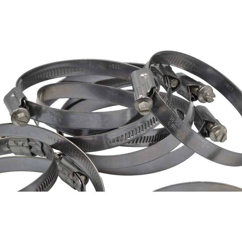 10 Piece Norma 304 Stainless Steel 70-90mm Worm Drive Hose Clamp