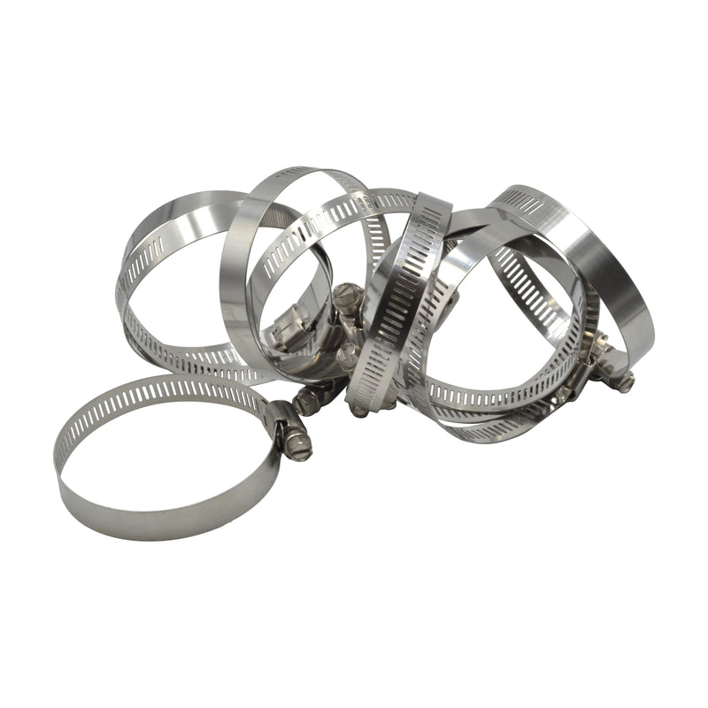 10 Piece 304 Stainless Steel 52-76mm Worm Drive Hose Clamp