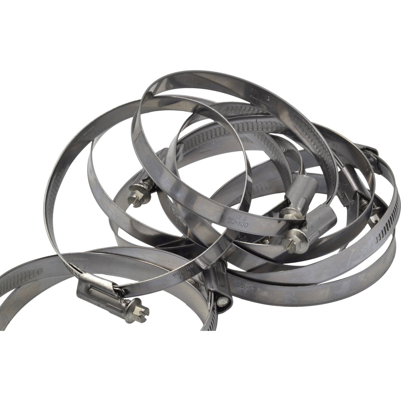 10 Piece Norma 304 Stainless Steel 80-100mm Worm Drive Hose Clamp