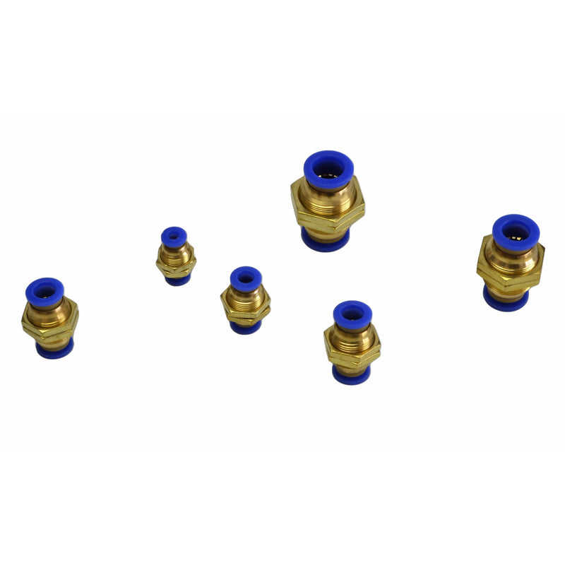 46 PC Pneumatic Brass Bulkhead Union Hose Joiner Grab Kit Assortment