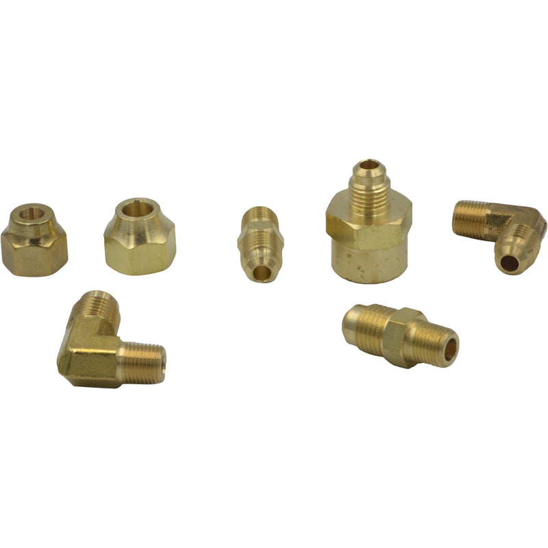43 Pc Brass fitiings adaptors assortment grab kit, SAE NPT reducers and T pieces